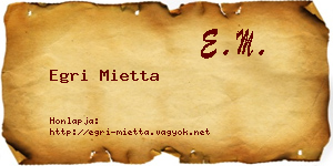 Egri Mietta névjegykártya